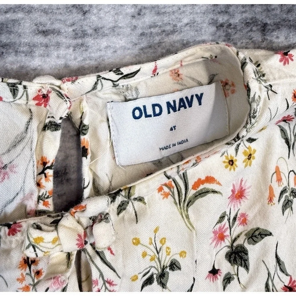 Old Navy Toddler Girl Floral Long Sleeve Swing Dress Sz 4T Preppy Boho Girlycore
